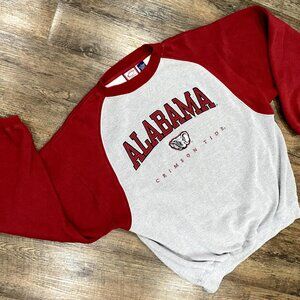 Cadre Athletic Alabama Sweatshirt Crimson Tide Embroidered L Gray Red NCAA EUC